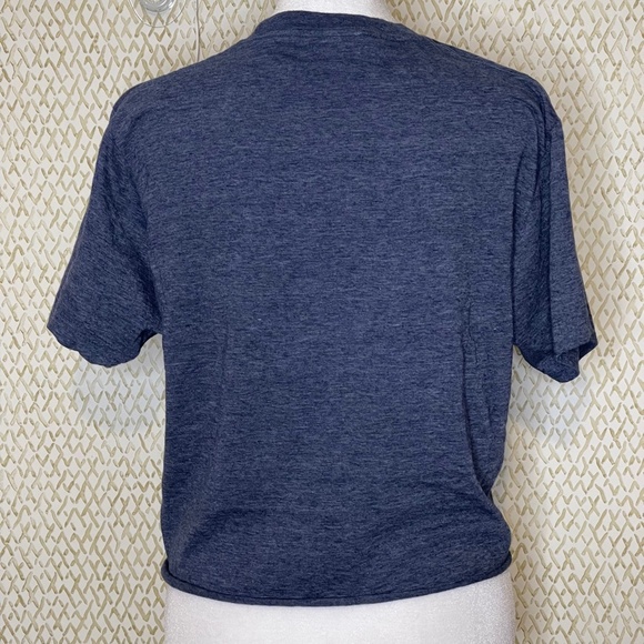 EUC Fifth Sun Blue Cotton Blend England Flag Short Sleeve Cropped T Shirt Size S - Picture 5 of 7